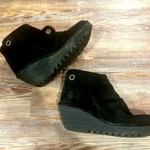 Fly London black booties Tie Yebi